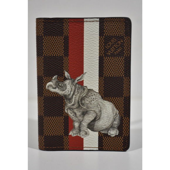 Louis Vuitton Chapman Brothers Rhino Brown Damier Logo Pocket Organizer Wallet - Picture 2 of 7